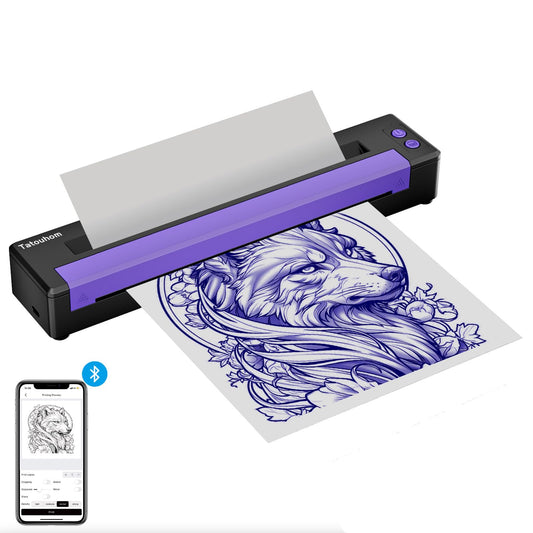 Tattoo Stencil Printer Bluetooth Stencil Printer for Tattooing Thermal Tattoo Printer with Transfer Paper Tattoo Machine for Tattoo Artists & Beginners Compatible with Smartphone & PC